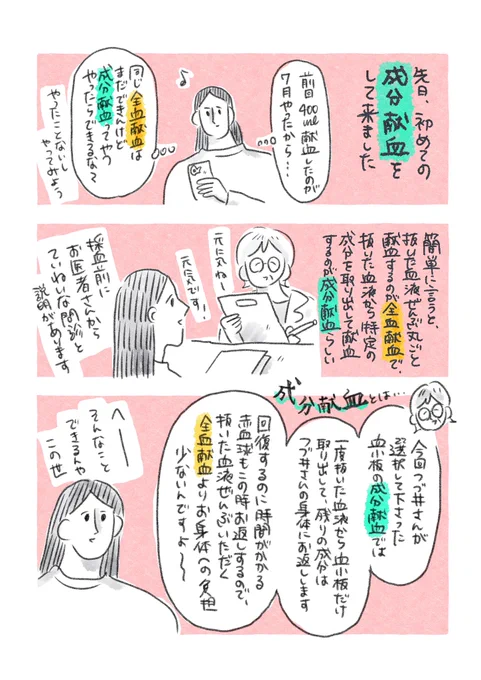 日々日記🩸(1/2)

先日献血ルーム行って成分献血っていうの初めて経験して、色々興味深いお話聞いたので勝手に描きました❣️ 