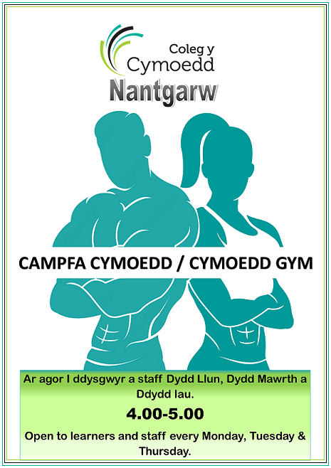 We are pleased to announce that starting next week, the Campus Gym will be open again to Staff and Learners between 4-5pm every Monday, Tuesday &amp; Thursday