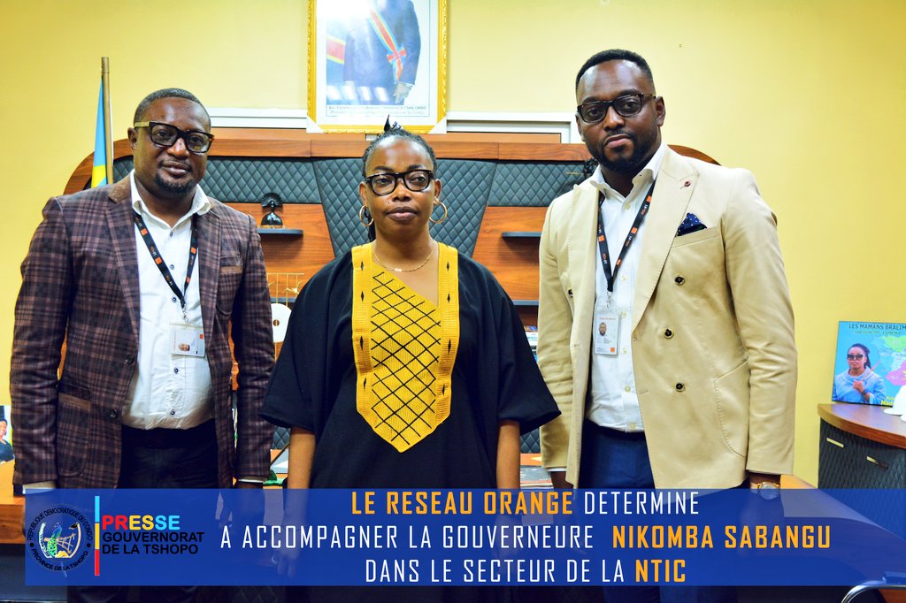 zickrycasiodoro's tweet photo. Le réseau #Orange déterminé à accompagner la Gouverneure de la Tshopo Me Nikomba Sabangu Madeleine dans le secteur de la #NTIC https://t.co/A6Odf3gNUc