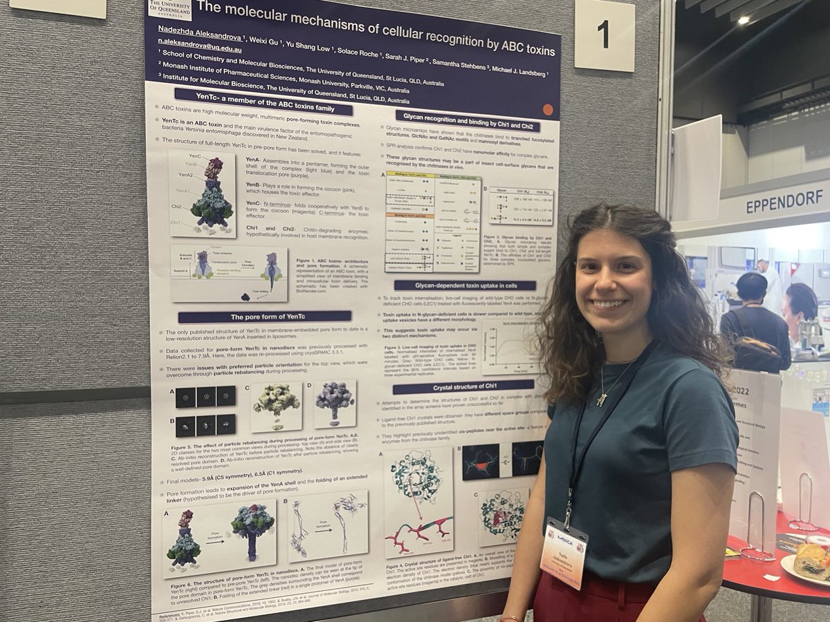 Thanks to everyone who had a chat with me today! I’m happy I got to share a snippet of our work on ABC toxins 🤩 <a href="/ComBio2022/">ComBio2022</a> #combio2022