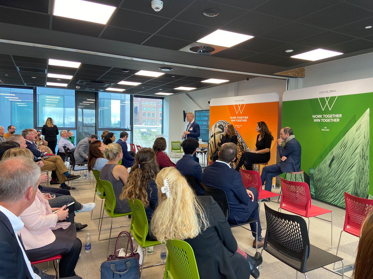 GECinD8's tweet photo. Great morning so far at the @OCOGlobal Export Exchange at @GECinD8!
We're hearing from Irish businesses leading the way in #exporting from Ireland to the world - with global experts also on hand to share their experiences & advice on exporting internationally🌏
#GECevents https://t.co/bsezc9hTNv