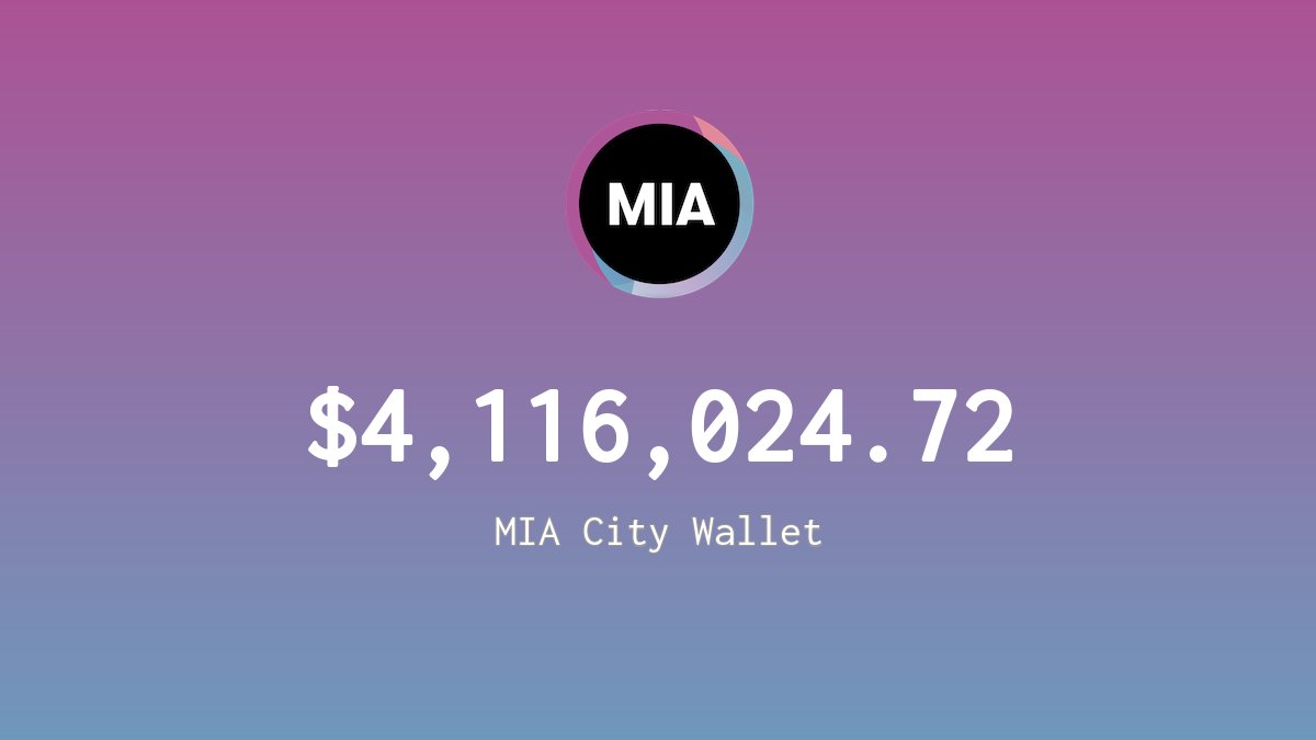 MiamiCoin City Wallet tweet media