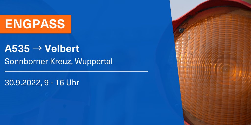 Autobahn_Rheinl's tweet photo. 👷♀️Am Freitag, von 9 bis 16 Uhr, ist die #A535 in Fahrtrichtung Velbert im #Sonnborner Kreuz in #Wuppertal auf eine von zwei Fahrspuren verengt. 🔎Wir prüfen in dieser Zeit ein Brückenbauwerk. (tl) #verkehr https://t.co/LxDcEhJYcx