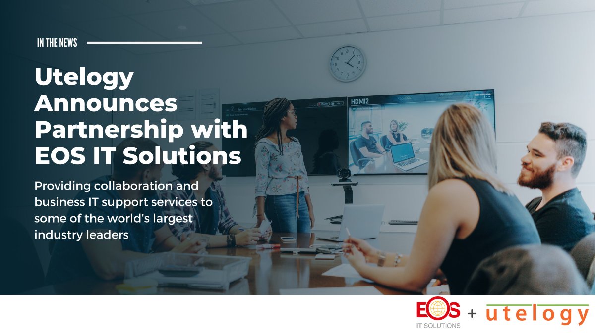 utelogy's tweet photo. PRESS RELEASE: Utelogy is excited to announce its partnership with EOS IT Solutions, a global technology and logistics company, providing collaboration and IT support services through forward-thinking solutions in 175+ countries.

#ITmanagement #monitoring #partnership #support https://t.co/Hd6l2Zhp4w