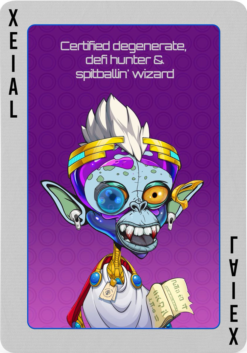 No jokers in this deck♣️

The rules:

- Collect a full set by following each Team Member
- Retweet the card - there are 12 in total, they must all be on your feed 

When all the cards have been dealt qualifiers will enter a draw for a rare mutant ape 👾

Card 4: @CryptoJolt