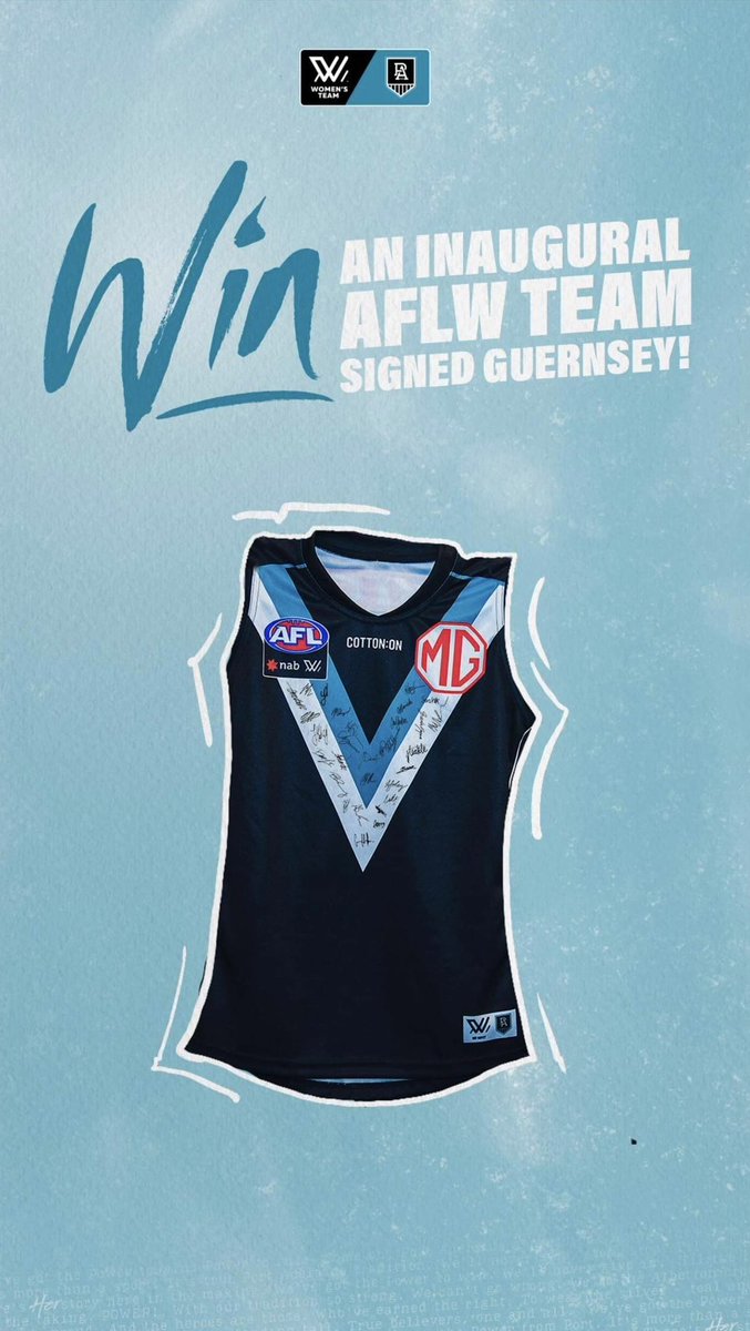 PAFC_CS's tweet photo. PACS Silent Auction. #AFLW Port Adelaide #inaugral Signed Team Guernsey up for grabs. To bid please email Mel at Pacsfundraising@gmail.com bidding closes at first bounce of #AFLWShowdown tomorrow night #weareportadelaide https://t.co/dYR4LnKYnl