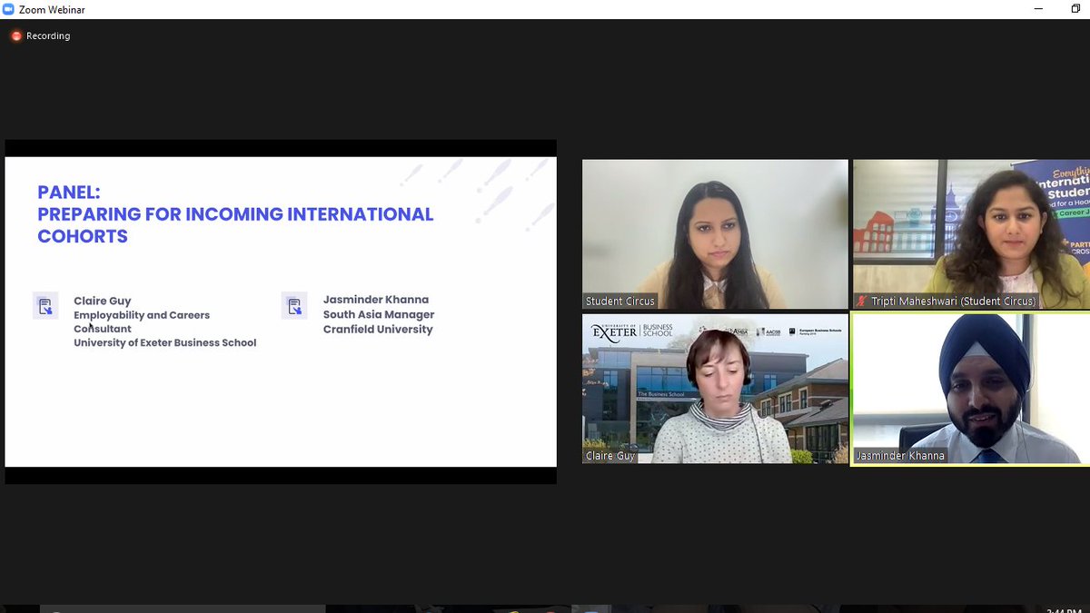 StudentCircus's tweet photo. We have an eminent panel discussing - PREPARING FOR INCOMING INTERNATIONAL COHORTS with @tripti_93 @ClaireElizGuy @JasminderKhanna 

EVENT: Mapping the Way Forward for #InternationalAtWork https://t.co/8iK2kw3WU0
