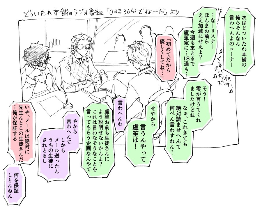 初期フォルダを整理してたら出てきた①その後実現するどつラジオ②ヤク○トレディで働く盧(男)③ささ太郎です。意味不明。 