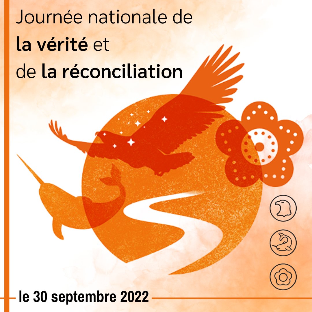 Le 30 septembre 2022 marquera la Journée nationale de la vérité et de la réconciliation et la Journée du chandail orange. Il est important de reconnaître l'histoire tragique et douloureuse des pensionnats ainsi que leurs impacts continus. #chaqueenfantcompte #JNVR