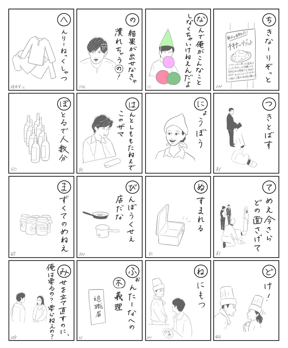 よもぎさんの素敵な #ちむどんかるた に触発されて矢作かるたを作りました〜!(イラストは使い回し多め)

治安悪い〜☺️

#ちむどんどんする
#ともひロス https://t.co/TaYrKMG7Nf 