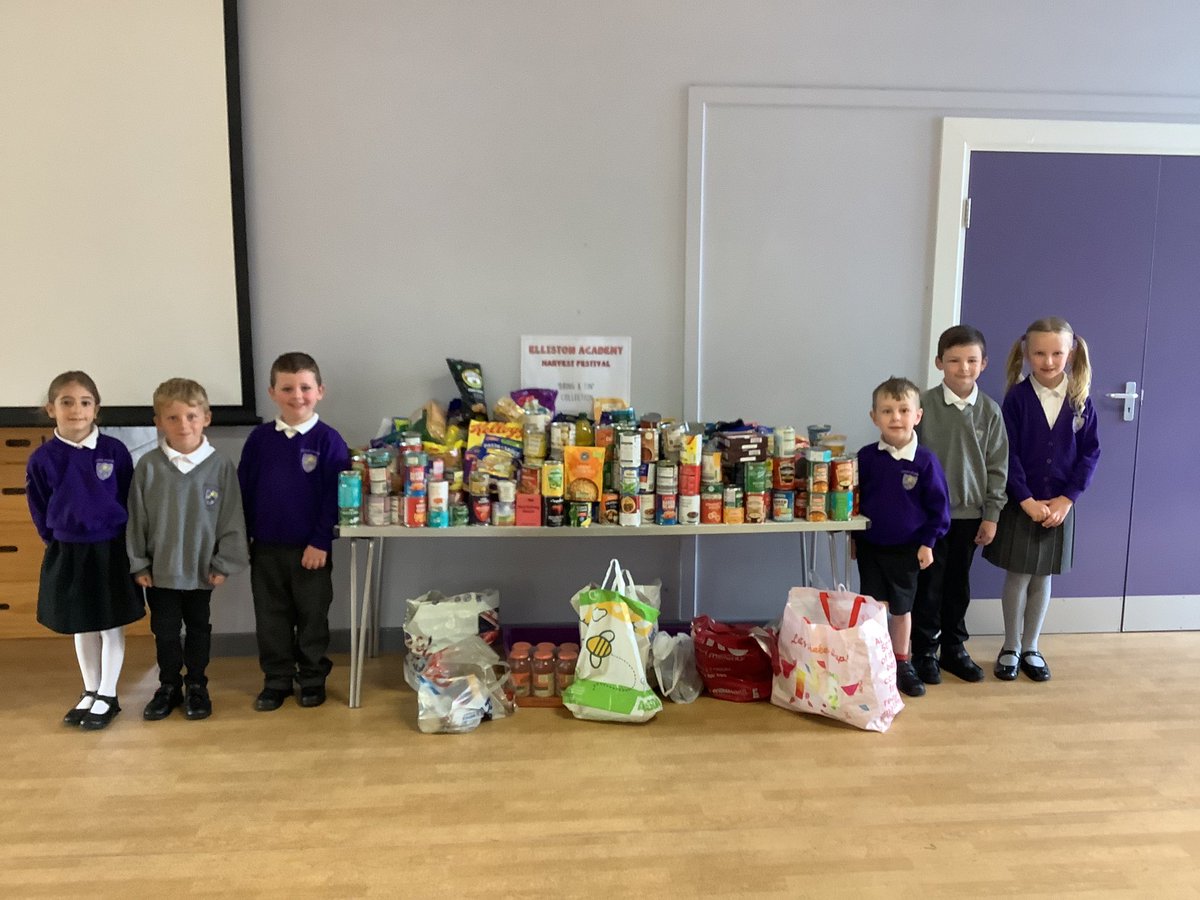 EllistonCougar's tweet photo. Incredibly proud of Team Elliston after totalling the donations of food items for our local food bank. Lynx class helped to calculate a final figure of 575 items. What a difference this will make to our local community!⭐️ @ellistonacademy @EllistonSLT https://t.co/bnNr9aqLR0