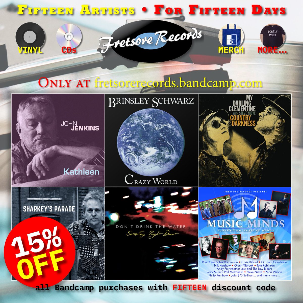 fretsore's tweet photo. Treat yourself this payday!

⚡️ FRETSORE FIFTEEN continues with our Flash Sale! ⚡️FIFTEEN ARTISTS | 15% OFF! ⚡️

Choose from a selection of #Vinyl, CDs, Merch, Signed Copies &amp; Rarities! 
LIMITED AVAILABILITY | Use Discount Code: FIFTEEN here:
https://t.co/DCzZ7Pmr9a https://t.co/UEnxzzFx0P