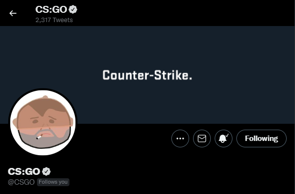 gabefollower's tweet photo. official @csgo account updated profile banner 👀

Counter-Strike. https://t.co/ijBq8soJV1