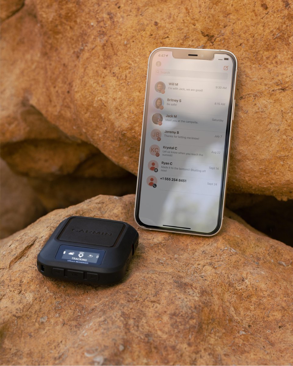 Reach home from wherever you roam. The compact #inReachMessenger device links with an app on your phone for two-way text messaging via satellite.