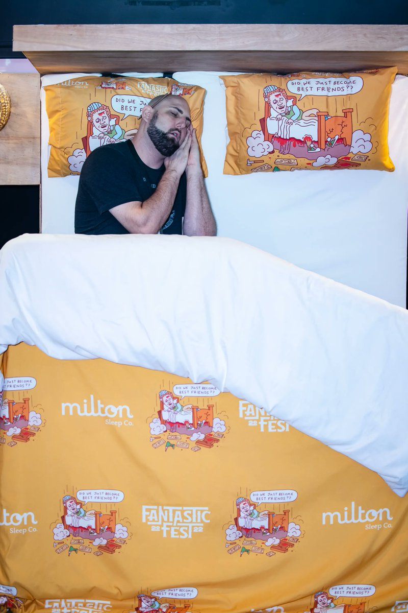 Enjoy your @fantasticfest experience the proper way: lying down on something excellent. #miltonsleepco #FantasticFest miltonsleep.com