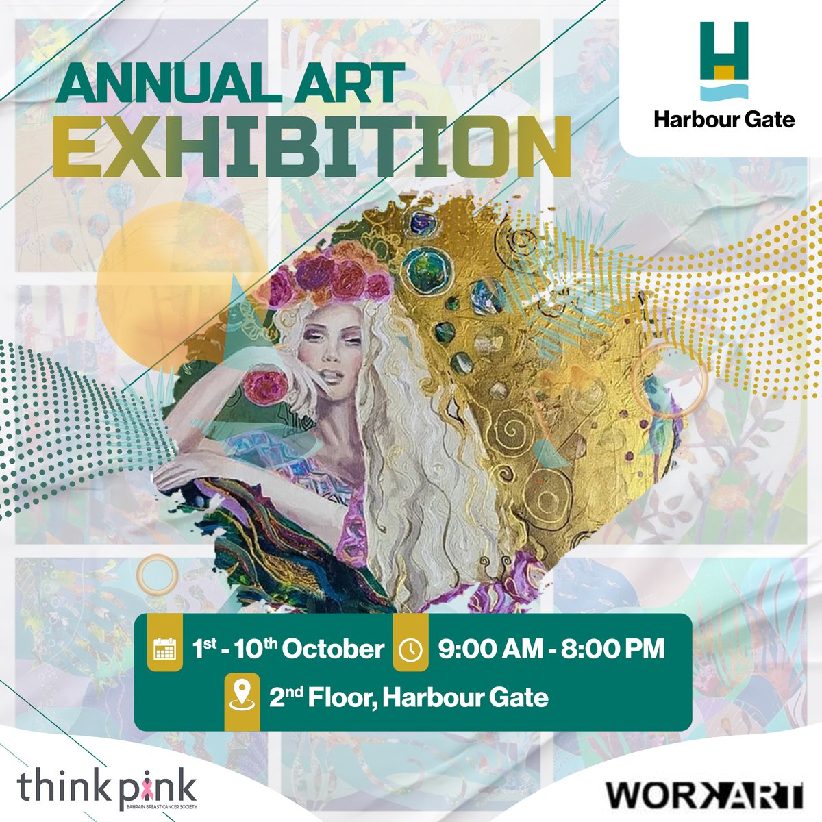 bfharbour's tweet photo. ‘Art at the Harbour’ presents the ‘Annual Art Exhibition 2022’ on display from 1st to 10th October 2022 at Harbour Gate, 2nd Floor.

Visit Harbour Gate and have a look at this visual delight!

#BFH #BahrainFinancialHarbour #HarbourGate #MyBFH #Bahrain #Manama #ArtAtTheHarbour https://t.co/4tms5IDJG7