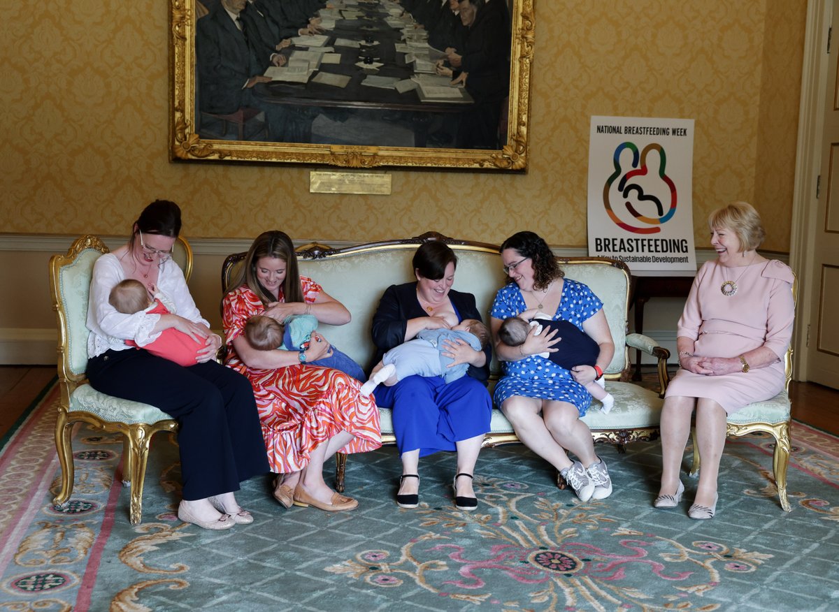 This morning, at Áras an Uachtaráin, Sabina Higgins hosted a Latching On morning for National Breastfeeding Week.

On the occasion of World Breastfeeding Week (1-8 August 2022) Sabina released the following statement: president.ie/en/media-libra…