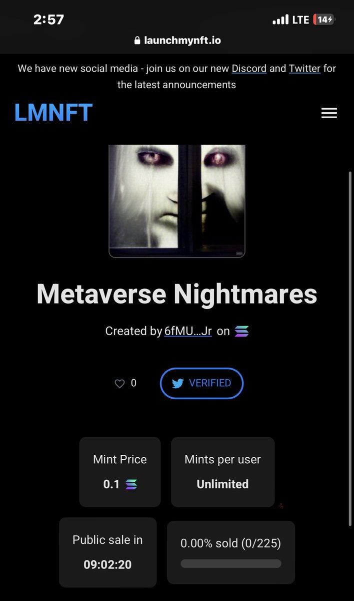 metanightmares's tweet photo. Closer than ever the long wait is over time to get scary👻👻👻

#nft #monster #mint #sol #community https://t.co/yq8QNVCtPc
