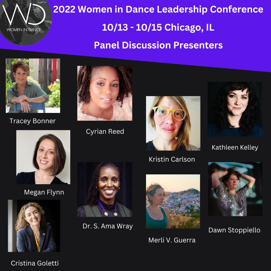 SandraShihParks's tweet photo. We can't wait to learn from these panel discussions at 2022 Women in Dance Leadership Conference in Chicago, IL! #womenindanceleadership #conference #genderequity #dancetechnology #Embodiology® - https://t.co/3VfJLPTyXJ https://t.co/jCMBrloWtL