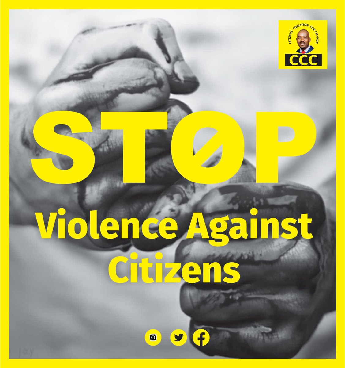 CCCZimbabwe's tweet photo. 🚨ALERT: We have received a report that CCC member, Felix Biri has been kidnapped by Zanu PF members in Nyatsime this afternoon. He has been taken to a base where he’s being beaten by these thugs. Our security team is currently on its way to secure his release. https://t.co/gbjIyEZ4U4