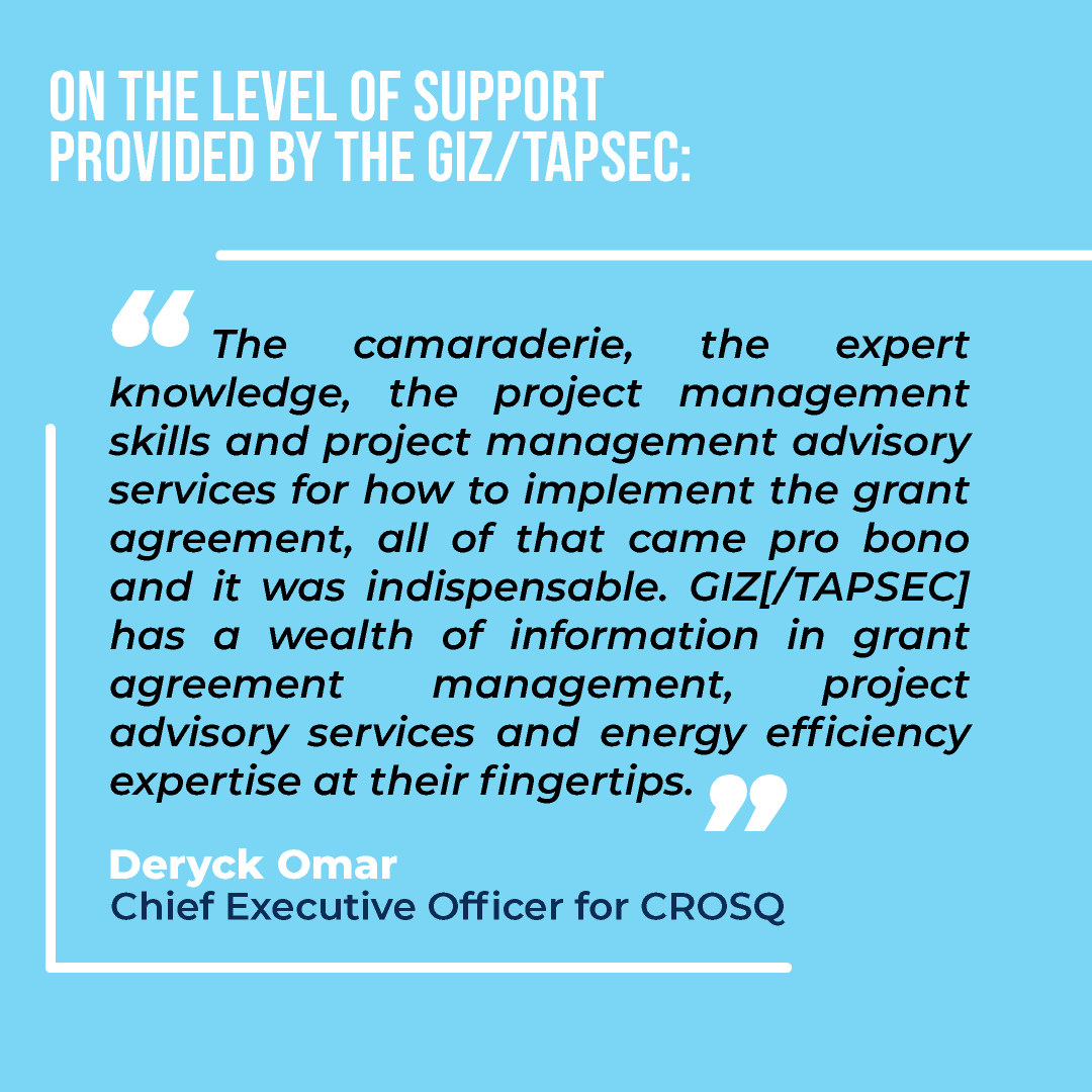 CARICOMEnergy's tweet photo. Through Partnership with @crosqcaricom, TAPSEC helped develop the Regional Energy Efficiency Building Code (CREEBC).
Learn more about CREEBC here: https://t.co/P3CeXZkO2n
#CROSQ #TAPSEC #PowerThroughPartnership https://t.co/IdfNC0R6sb
