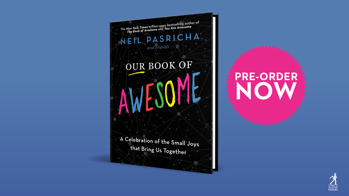 OUR BOOK OF AWESOME from bestselling author @neilpasricha is a celebration of the small joys that bring us together. Pre-order now: spr.ly/6018zAMgw