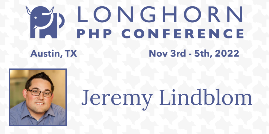 Longhorn PHP (@longhornphp) on Twitter photo We're happy to have the PHP Bard himself, <a href="/jeremeamia/">Jeremy Lindblom</a>, at this year's #longhornphp! He'll be giving a talk titled "Diagram Like A Principal Engineer", and a workshop on building Slack apps with PHP. Get your tickets today!
longhornphp.com We're happy to have the PHP Bard himself, <a href="/jeremeamia/">Jeremy Lindblom</a>, at this year's #longhornphp! He'll be giving a talk titled "Diagram Like A Principal Engineer", and a workshop on building Slack apps with PHP. Get your tickets today!
longhornphp.com