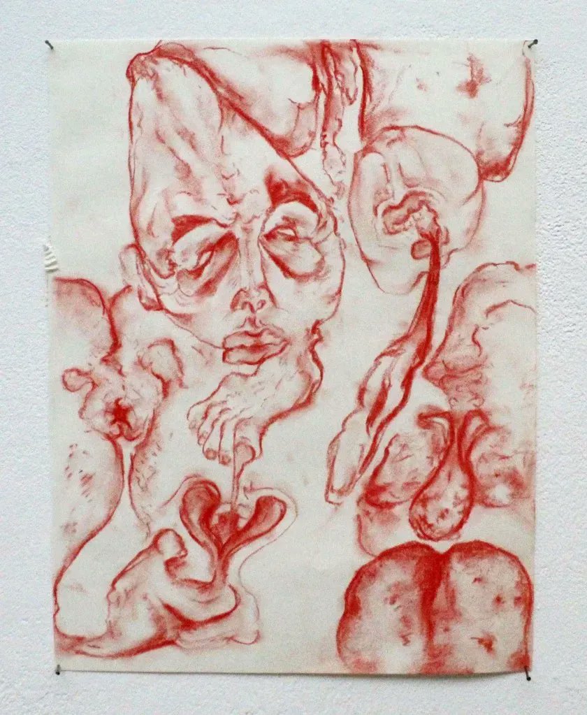 mao_gallery's tweet photo. Lydia Freeman describes a "magnetism towards the human body, creating figure-heavy sculptures and drawing limbs that push bodily limits." Explore the artist's #drawings and read more about her practice via her blog: https://t.co/jn0u8up6CA #PlatformGraduateAward @cvansoutheast https://t.co/wTrmUwI7uo