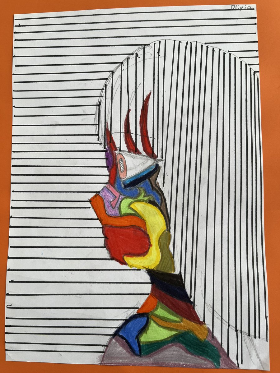 stpatricksgnslk's tweet photo. Great creations using line in art class today. #linesandangles #art #sideportraits #creativeninds #blackandwhite #colour https://t.co/xjiGYNChCr