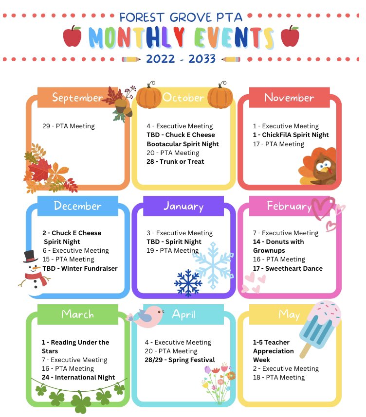 We are excited to see you tonight at the 1st General PTA meeting in the library at Forest Grove!
If you are not able to attend in person please join us online at this Google met link: 
PTA meeting link 1

meet.google.com/fyf-jmox-xjb