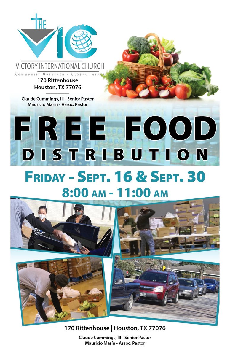 Endurancemusic's tweet photo. This Friday, September 30th at 8 AM #fooddistribution #TheVIC #HHMC 🛍 https://t.co/llpLlloHIy