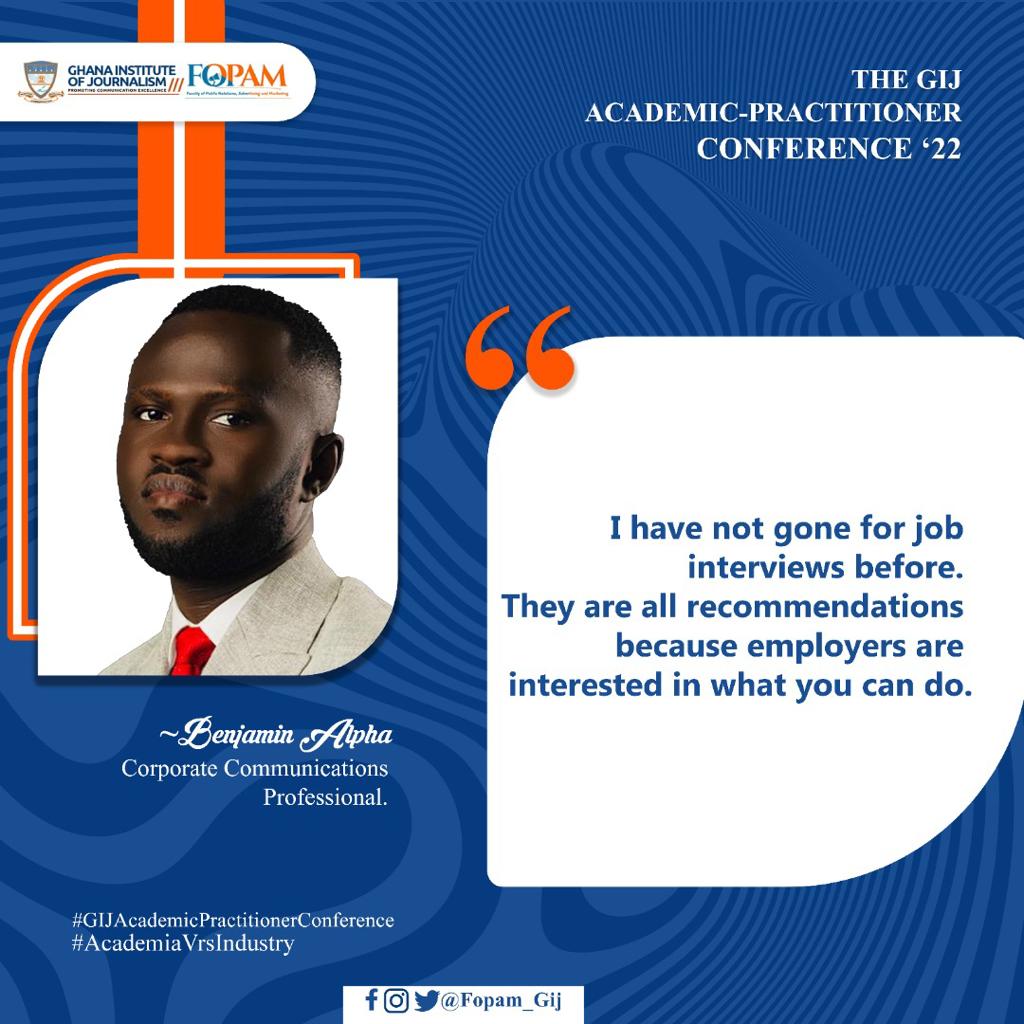 iam_msgift's tweet photo. ● Insightful from Benjamin Alpha Aidoo. 👌 

#GIJAcademicPractitionerConference  #Academiavrsindustry https://t.co/pWtkRoNFp6