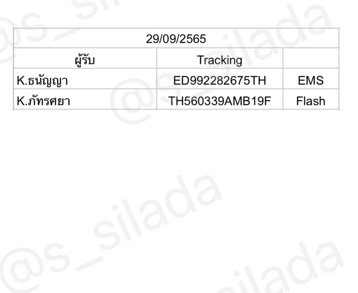 s_silada's tweet photo. เลขพัสดุรอบส่ง 29/09 ค่ะ
#trackingmiin https://t.co/vCmO7eZfVd