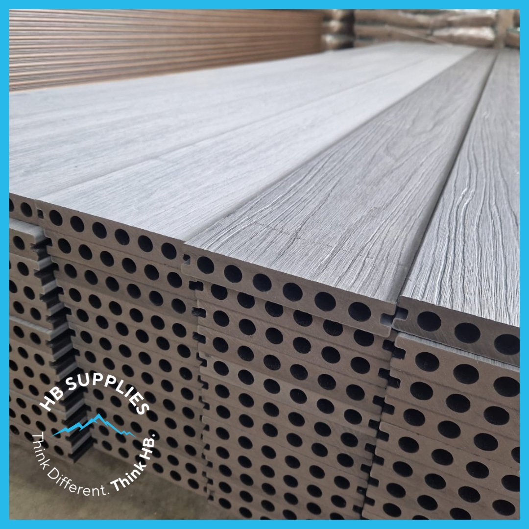 HB Supplies are now stocking our Own Brand of Decking, Flip Range comes in 4 colours, Dark / Light Grey / Chestnut &amp; Oak. Our Natural Range comes in 2 colours, Dove Grey &amp; Vintage Oak.