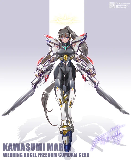 川澄マリア x Angel Freedom Gundam #オリジナル #メカ娘 #MS少女 #ガンダム  