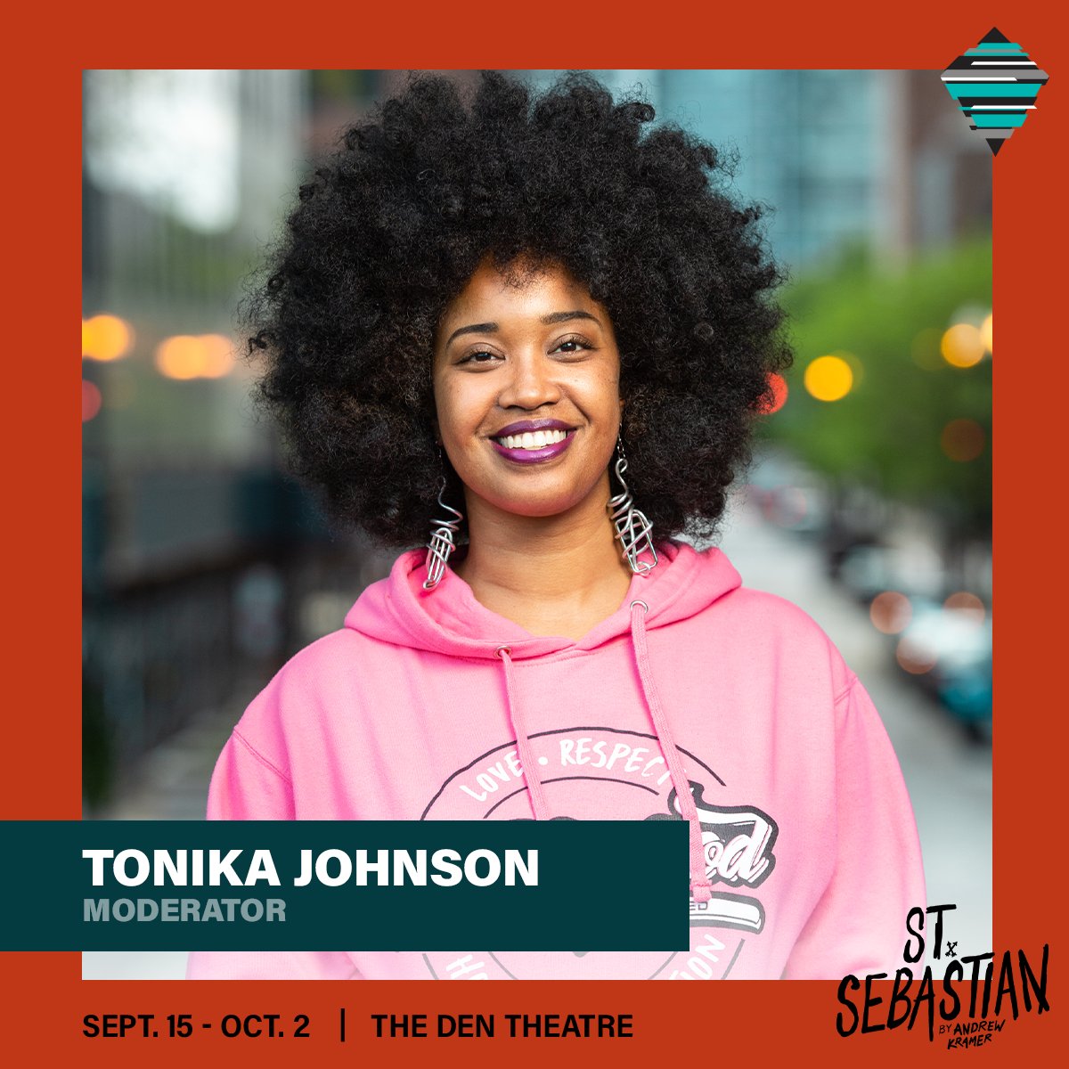 refractedco's tweet image. MEET THE MODERATORS: The Refracted Forum returns on Saturday, October 1! For this exciting post-show engagement Gertie Chicago has invited Tonika Johnson and Vince Pagán to moderate some empathic discourse around the core questions posed in St. Sebastian!