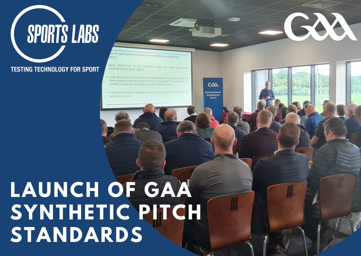 Mike, Sports Labs field team, joined the launch of the new <a href="/officialgaa/">The GAA</a> artificial turf standards in Dublin.
He heard from experts like <a href="/alastairlcox/">Alastair Cox</a>, an internationally recognised expert plus a number of other guests.

#SportsLabs #standards #artificial #turf #dublin