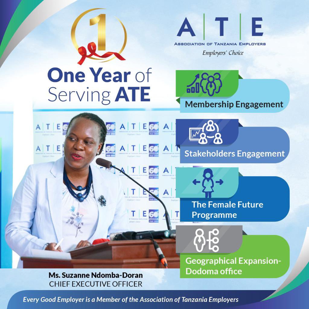 1 Year of Serving <a href="/ATE_Tanzania/">Association of Tanzania Employers(ATE)</a>
