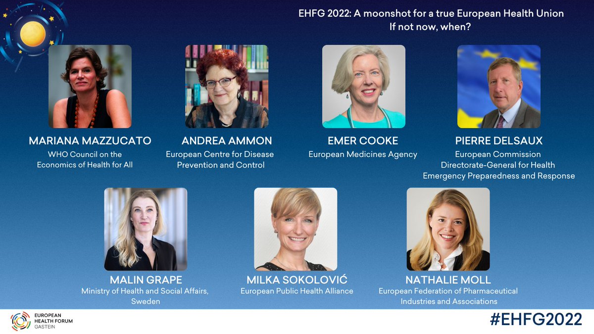 GasteinForum's tweet photo. 🔴 Live now! The final #EHFG2022 Plenary - tune in for discussions on a moonshot for a true European Health Union 👉 https://t.co/phOQwRk6wo https://t.co/9yqAUcOyLs