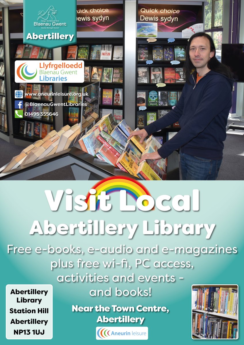 Next time you are out shopping locally why not visit your library. They provide many free services such as e-books, e-audio, e-magazines, wi-fi, PC access and books. #visitlocal #supportlocal #shoplocal