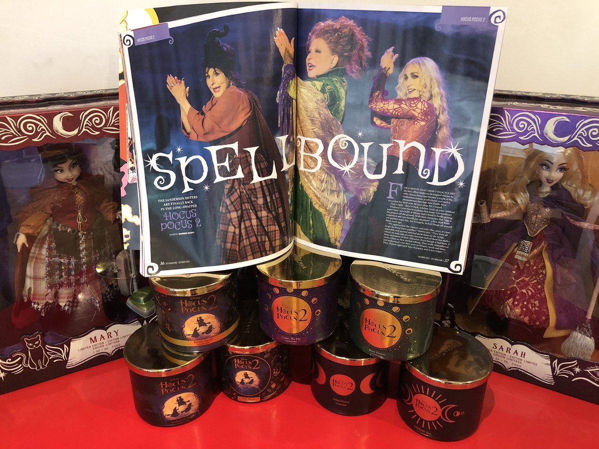 SFXmagazine's tweet photo. The Sanderson Sisters return tomorrow in #HocusPocus2 and Goose Creek have released a special range of candles to celebrate! No Black Flame one though… Read more about #HocusPocus in the new issue, out now! https://t.co/k7Yk5F3yHI