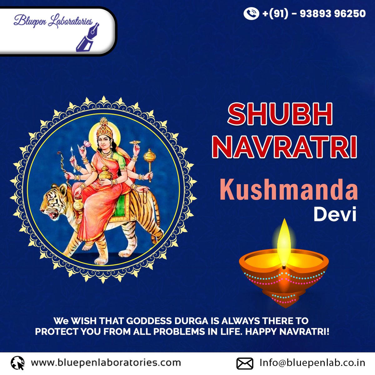 BluepenLtd's tweet photo. Happy Navratri 🧿day 4:
KUSHMANDA MAA 🍁: Goddess of creativity

May Maa Kushmanda light up the hope of happy times and your year becomes full of smiles. Happy Navratri! 
:
:
#navratri #kushmanda #devi #goddess #indiangod #india #pooja #happynavratri #cute #happy #art https://t.co/cKt72S7zQ5