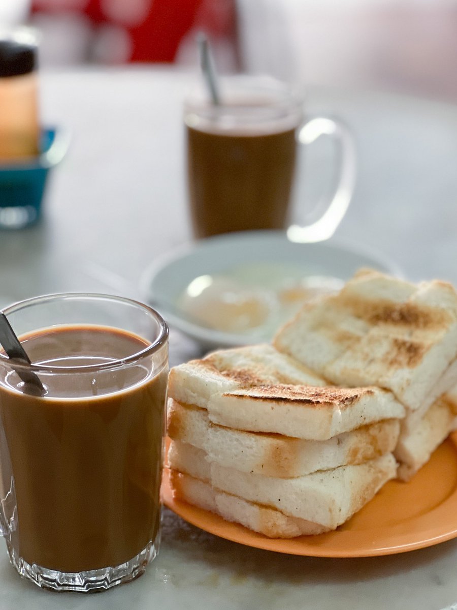 Gm. Starting the day with some kaya toast, poached eggs and kopi @ Heap Seng Leong.