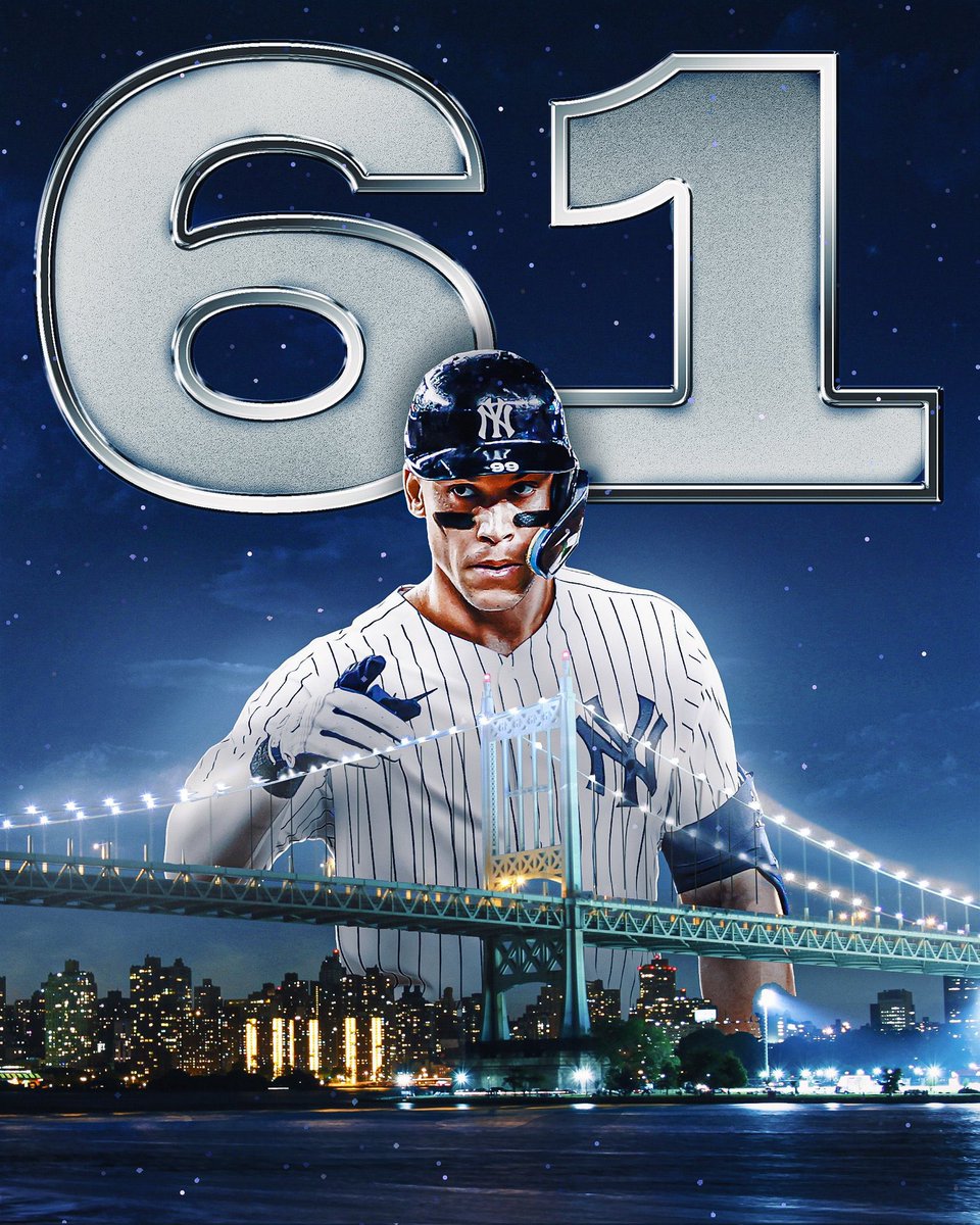 rmny1976's tweet photo. Good morning #YankeesTwitter ! 
And what a wonderful morning to celebrate that Aaron Judge has become only the 2nd player to use only his natural God given talents to hit 61 HR in a season! #CleanRecord #Steroid*
#RepBX https://t.co/tqGbzC0a6o