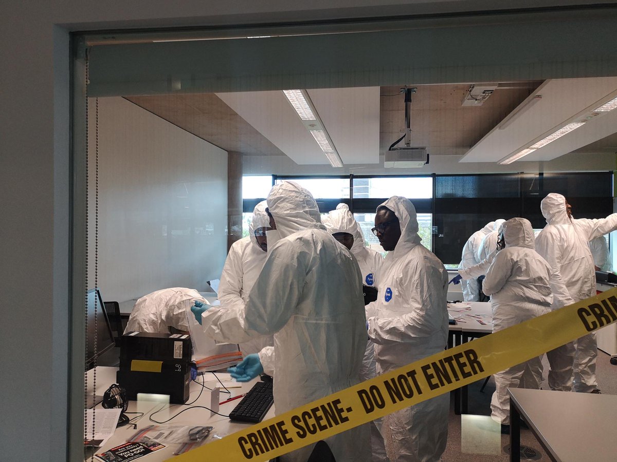 USW_NCSA's tweet photo. Welcoming our first cohort of our MSc Applied Cyber Security degree to City Campus today. There is nothing like a busy start to your course, straight into a Digital Crime Scene with Course Leader @RachMedhurst ! #digitalforensics https://t.co/OVsCJBP39B