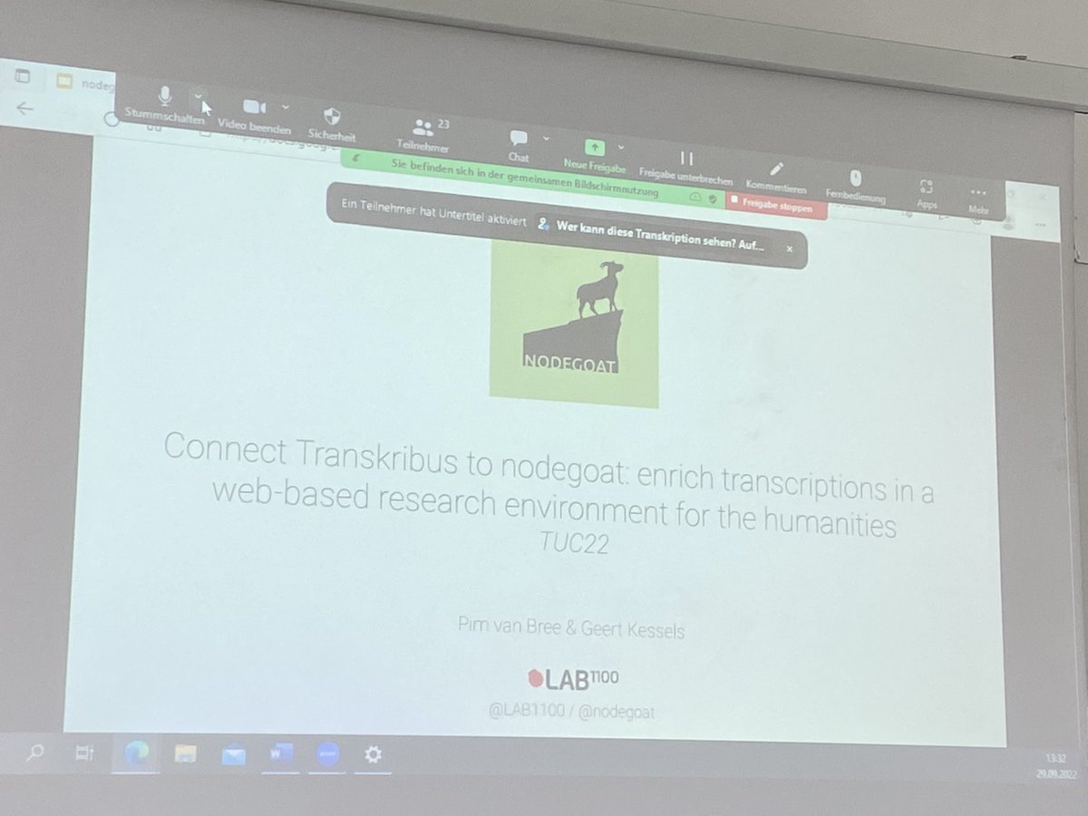 nina_janz's tweet photo. Now live with @nodegoat at #TUC22 Learning about a #Transkribus environment in #nodegoat https://t.co/L99Cqj300o