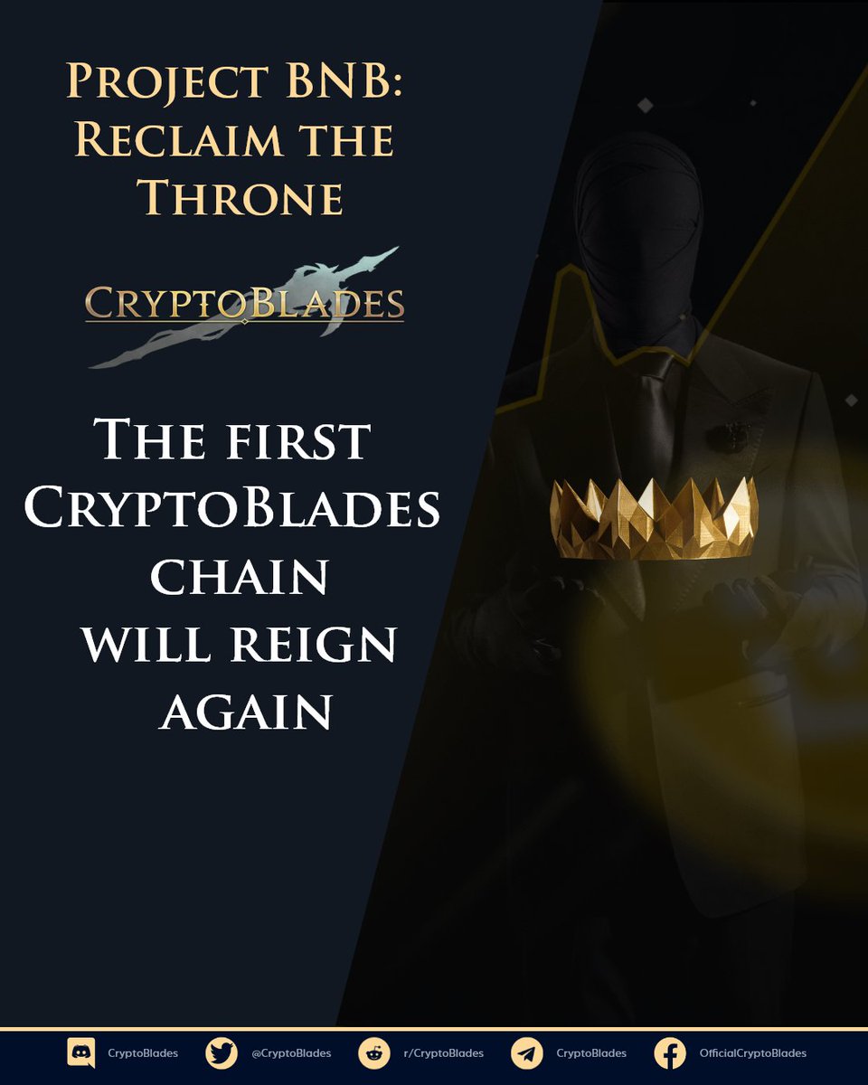 CryptoBlades's tweet photo. 👑 PROJECT BNB: Reclaim The Throne Event!

⚔️ Like, Retweet, and Comment #CBReclaimTheThrone this post!
⚔️ Three winners will win $10 BNB each
⚔️ Winners will be announced on October 31st

🛡️ Turn on your CB notification and join the hype!
👉 https://t.co/IJHh3VeEDd https://t.co/OQVMAypPyE