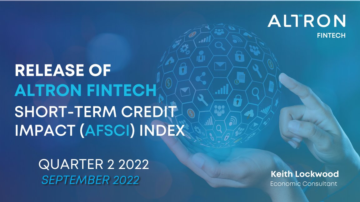 AltronFinTech's tweet image. The Altron FinTech Short-term Credit Impact (#AFSCI) Index for Q1 2022 was released today, with data supplied by @AltronFinTech showing an expected decline in net short-term credit extension of 7.8% in Q2 of 2022.

Learn More: hubs.li/Q01nyf6s0