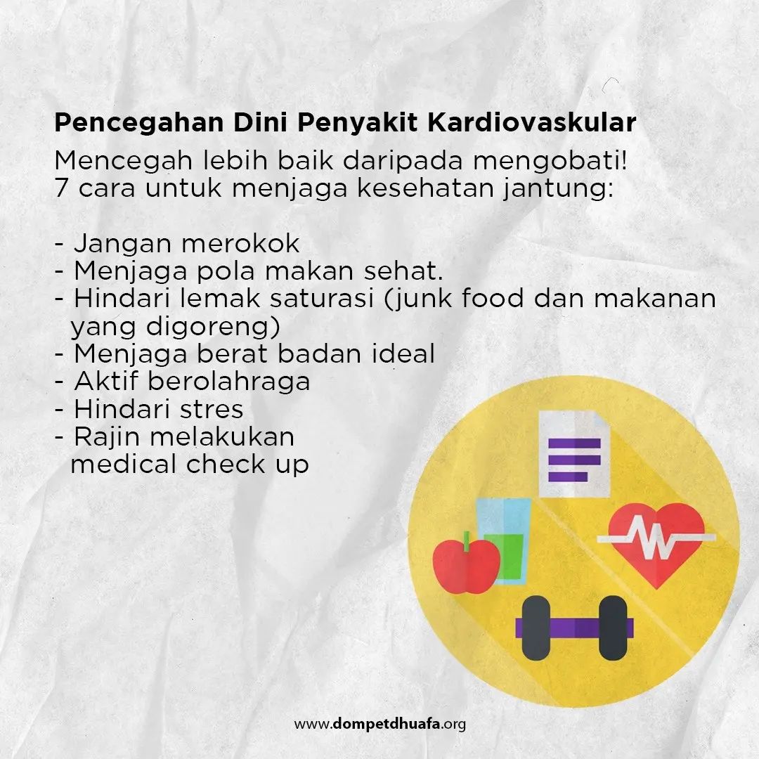 dompetdhuafaorg's tweet photo. 3. Selamat Hari Jantung Sedunia!❤

#harijantungsedunia #kardiovaskular #sayangijantungmu #ddedukasi #dompetdhuafaorg #jadimanfaat https://t.co/FMt9qwjFDa