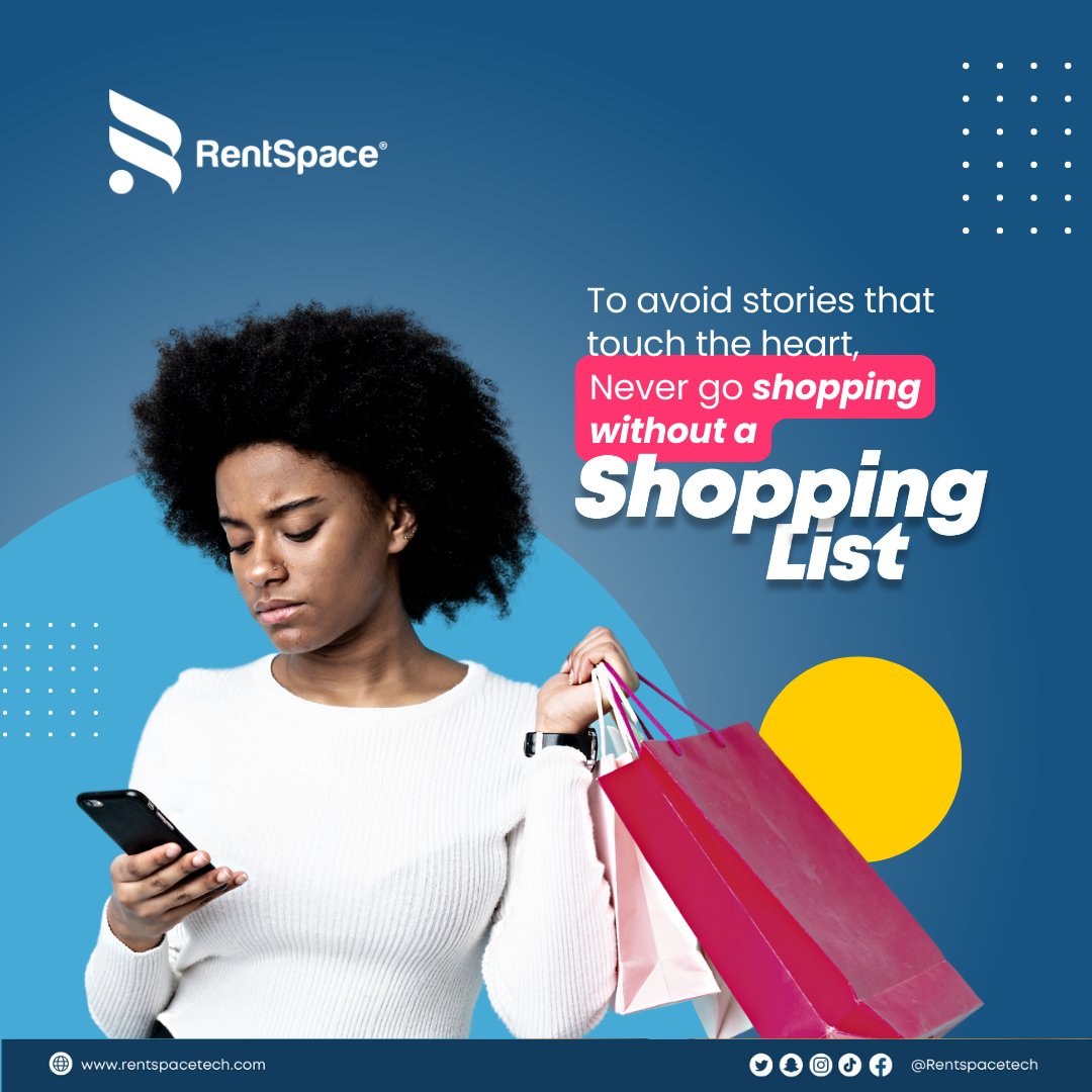 rentspacetech's tweet photo. Going for shopping with a list comes with a lot of benefits.
It saves you time and energy.
Most importantly, it saves you money by steering you from swaying towards out-of-budget items which reduces unnecessary expenses.
#shopping #shoppinglist #rentspace #savingapp #finances https://t.co/WcPWqOzFdX